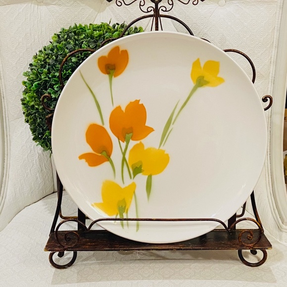 MR2-Large Mid Century Modern "Daphne" Floral Ironstone Platter - Picture 1 of 7